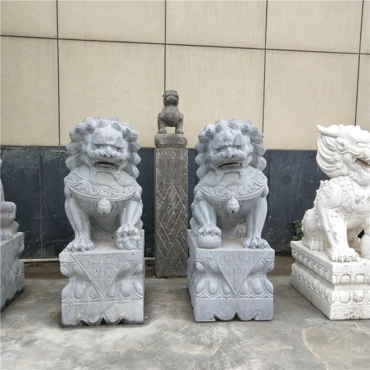 一对石狮子 墓地风水石狮子 威龙石雕 来图加工