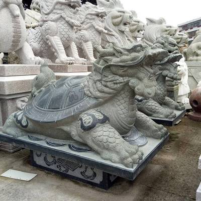 庙宇祈福长寿龟雕塑 石雕龙龟的艺术与定制加工