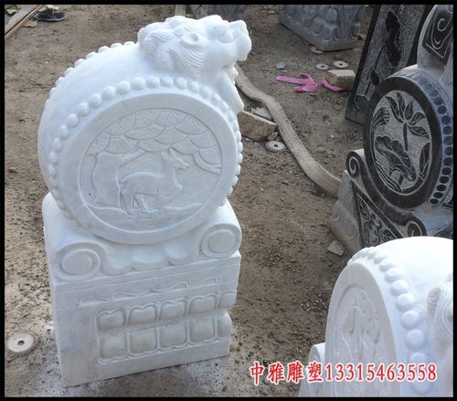 戏球狮子抱鼓石雕塑 白银大理石抱鼓石雕塑加工厂的艺术传承与技艺